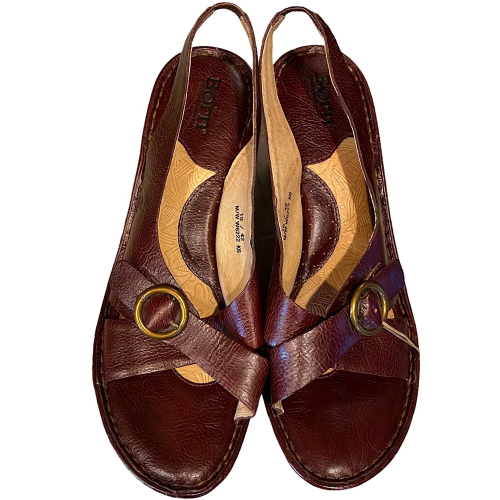 BORN  | RED BROWN SANDALS  SZ 10